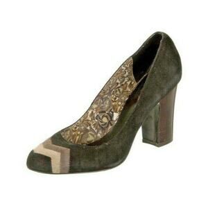 Missoni for Target Suede Coloblock Pattern High Heel Shoes Pumps Black Gray 8M
